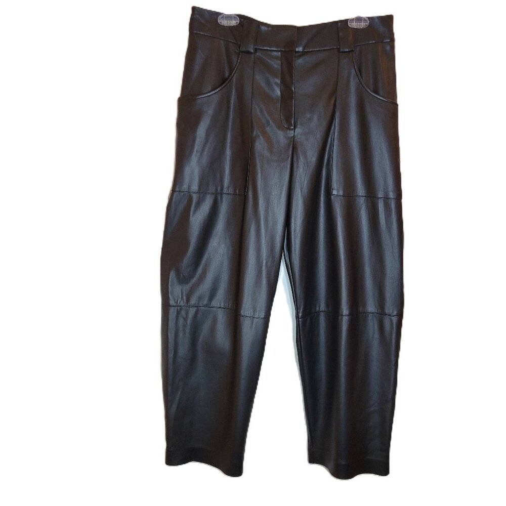 Express Faux Leather Wide Leg Pants Black Size 12